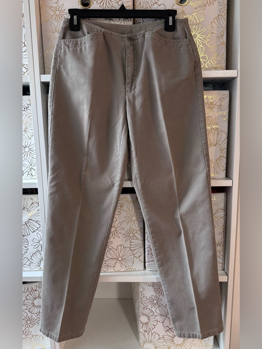 Vintage 90s Lizwear 100% Cotton Faced Waist Chinos No Waistband Flat Front